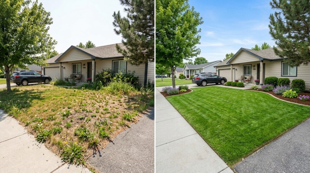 before and after lawn care services in Rupert